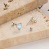 925 Prata Esterlina Love Moonstone Fio Orelha Prego Feminino Cor Mágica Moonstone Orelha Osso Unha Moda Ins Elegante Jóias de Orelha