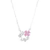 Collar Tichia Original Flor Mariposa Amor para Mujer Plata de Ley S925 Dulce Diseño de Nicho Flor de Zirconio Rosa Cadena para Clavícula Mariposa