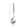 Espátula Cuchara para Wok de Acero Inoxidable 304 Mango Grueso Hueco Acabado Esmerilado Espátula Mango de Tubo Redondo Cuchara Juego de Utensilios de Cocina Cocina