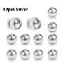 10 p/paquete bola de acero inoxidable electrochapado bola de hilo clavo para pecho clavo para nariz clavo para lengua clavo para ceja clavo para oreja clavo para hueso de oreja accesorios básicos