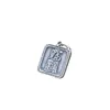 Plata de Ley S925 Plata Tailandesa Cuadrado Marca Colgante Hecho a Mano Accesorios Pulsera Trenzada de Cuentas DIY Colgante Material del Colgante Venta al por Mayor