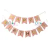 Festival Caliente Caliente Fiesta CUMPLEAÑOS Letras Decorativas Bandera de Cadena con Cola de Pez Bronceada FELIZ CUMPLEAÑOS