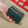 Cartera corta de mujer con diseño cruzado estilo coreano, cartera de estudiante con estampado de lichi, cartera de mano, tarjetero, monedero.