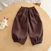 Pantalones de felpa con linterna para niñas Ningli Invierno Nuevo Niños Sueltos Engrosados Pana Niña Bebé Todo en uno Polar Pantalones Largos