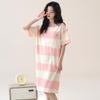 Camisola com Bojo para Mulheres Verão 2025 Nova Algodão Seda Coreana Manga Curta Tamanho Grande Maternidade Pijama Feminino Verão Feminino