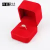 18 Esquinas Redondeadas Joyería Rojo Festivo Terciopelo Empaque Anillo Colgante Par Anillo Pulsera Collar Caja de Joyería Logo