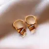 Aretes Geométricos Ámbar para Mujer, Adecuados para Invierno, Aretes Retro con un Toque de Lujo Ligero y Sensación de Alta Gama, Elegantes y con Estilo