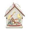 Adornos navideños de madera para escritorio, casa pequeña luminosa, diseño de escena de árbol de Navidad, regalos navideños para niños