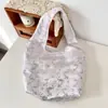 5422 Bolso de Hombro Versátil de Gran Capacidad Azul Fresco Jacquard Mariposa Estilo Chaleco Nicho Bolso de Commuter para Mujer