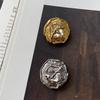 [Yisen] Botón de Diamante Cuadrado de Capullo de Flor de Cara Arrugada Estilo Europeo y Americano Pequeño Fragante Metal Ropa Abrigo de Piel Traje Abrigo Botón