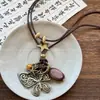 Collar Bohemio Retro para Mujer Nuevo Estilo Chino Retro Exótico Sensación de Alta Gama Cadena Larga para Suéter Accesorios al por Mayor