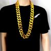 Collar de oro con simulación de plástico de cadena dorada grande exagerada de hip-hop europeo y americano CCB, accesorios para presentaciones en festivales.
