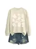 Amazon eBay Tienda Independiente Sudadera Redonda de Manga Larga con Estrellas de Diez Fantasmas Linda y Versátil para Mujer para Comercio Exterior