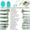 Conjunto de 18 Pincéis de Maquiagem Quatro Estações Verde para Pó Solto, Contorno, Iluminador, Blush, Pincel para Sobrancelha, Pincel para Corretivo, Pincéis de Beleza e Fixação de Maquiagem