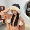 Estilo Coreano Nuevo Otoño e Invierno Felpa Lindo Combinable Cálido Doble Pompon A prueba de Frío Otoño e Invierno Niñas