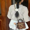 Bolsa de Mão Mini Batom Feminino de Luxo Leve Estampa de Leopardo Moda Nicho Pequena Fragrância Bolsa Acessório Transversal de Ombro Feminino