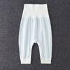 Calça de Cintura Alta Protetora de Barriga para Bebê Calça Dividida para Bebê Calça Quente com Botão de Pressão Algodão Puro Feminino Masculino com Abertura no Gancho Base Outono e Inverno
