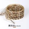 Cordones Anchos de 2.5cm 4cm con Estampado de Leopardo Hilo de Cinta Cordones de Encaje Planos Anchos Cordones de Encaje de Chifón con Estampado de Leopardo