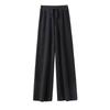 Pantalones de Pierna Ancha 100% Lana Pura Australiana para Mujer, Pantalones Rectos Extensos de Otoño e Invierno con Tejido de Cachemira Fluido, Pantalones Casuales de Largo Completo