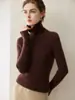 Suéter de Cachemir de Cuello Alto Nuevo Otoño 2026 100% Cachemir Puro para Mujer Ajuste Delgado Suéter de Cuello Alto Capa Base