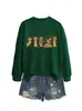 Amazon eBay Estação Independente Casual Fofo Divertido Feminino Cinco Dachshunds Folha de Bordo Gola Redonda Manga Longa Camisa Moletom