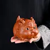 Mascotas de té de arena púrpura Fulong Adornos Bebé Dragón Lindo Divertido Juego de té Mesa de té Bandeja de té Adornos Decorativos de Escritorio