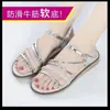 Zapatos marca White Pillow Crane, sandalias de piel genuina para mujer, sandalias planas de tacón bajo de verano para mujer, zapatos de madre, zapatos versátiles para estudiante, negro