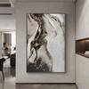 Pintura Decorativa de Entrada Negra y Blanca Gris Hotel de Alta Gama Sala de Estar Sofá Fondo Pared Colgante Pintura Textura Abstracta Mural Pasillo