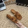 Primer Encuentro con las Chanclas Hechas a Mano de Forma Retro con Forma de H Estilo Francés para Mujer, Sandalias de Cuña para Exteriores de Verano, Zapatos de Playa Abiertos para Vacaciones