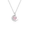 Joyería de Moda Femenina Más Vendida Transfronteriza Accesorios Personalizados de Piedra de Nacimiento del Amor Collar con Colgante de Luna de Circonita Brillante