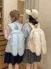 Mochila Estudiante Estilo Lolita Dulce Estilo Japonés con Ribete de Encaje de Doble Capa, Diseño de Corazón a Cuadros, Mochila Estilo Mejor Amiga