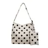 Bolso de hombro transfronterizo de moda con lunares para mujer, nuevo modelo 2026, bolso de hombro para estudiante de gran capacidad, bolso cruzado, bolso de mano
