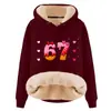 Sudadera con Capucha y Cordón de Manga Larga Holgada Casual de Gran Tamaño para Otoño e Invierno, Composito de Imitación de Algodón, Lana de Cordero, Hombro Caído