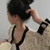Brinco de Clipe de Orelha Metálico Francês Retro de Zircônia de Camada Dupla, Personalizado, Simples e Versátil, Clipe de Orelha Sem Furo, Brincos Femininos, Acessórios de Orelha