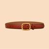 Abrigo Decorativo Ancho Vintage Spot Jeans con Cinturón para Mujer Estilo Ins Combinable Cuero Genuino Piel de Vaca Pura Cinturón de Moda