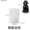 Amapola Calavera Fantasma Transfronteriza Sosteniendo Cuervo Bruja Vela Molde de Silicona Molde de Yeso DIY Halloween