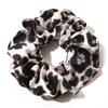 Argola de cabelo com estampa de leopardo em cetim europeu e americano, adorno de cabeça em tecido de seda artificial, anel de intestino grosso com estampa de seda artificial, acessórios de cabelo retrô