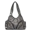 Bolsa de Motocicleta de Cuero Suave Retro Transfronteriza Nueva Bolso Cruzado de Hombro de Moda Europea y Americana Stock Calidad Amazon Bolso para Mujer