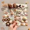 Acessórios de Cabelo de Laço para Crianças, Presilhas de Cabelo de Flor de Pelúcia Fofas, Franjas Laterais e Pequenas Presilhas de Cabelo para Meninas, Presilhas de Cabelo para a Testa