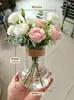 Florero pequeño de vidrio, Contenedor sencillo transparente hidropónico para plantas pequeñas, Maceta de boca pequeña para cultivar plantas verdes y suculentas, Jarrón hidropónico