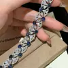 Pulsera con Hebilla de Patchwork Ovalada de Zirconia Nueva Europea y Americana Pulsera de Lujo Ligero con Sensación de Alta Gama Joyería de Mano de Trabajo Pesado de Moda Versátil