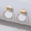 Set de Aretes de Disco Creativos Europeos y Americanos Decoraciones Geométricas de Metal con Lentejuelas Versátiles Aretes de Dos Piezas Aretes para Mujer