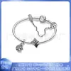 Pulseira Pandora Prata S925 Banhada a Cobre Novo Amor Lua Conjunto Pulseira Feminina Estilo Doce de Luxo Leve Nicho