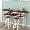 Mesa de bar pequeña de doble capa semi-circular moderna simple para sala de estar, mesa esbelta para uso doméstico, mesa de comedor de café de alta pata montada en la pared y sillas