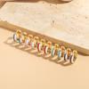 Pendientes de joyería en forma de C con gotas de aceite caliente transfronterizo, estilo ligero, de lujo, elegantes, chapados en cobre, de oro real de 14 quilates.