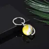 Chaveiro Transparente de Cristal do Sistema Solar Pingente de Vidro da Lua Marte Oito Planetas Pingente do Espaço Sideral Em Estoque