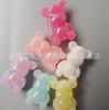 Jelly Color Sitting Posture Urso de dupla face Vertical Vazio Acrílico Contas soltas Banhado DIY Corrente de celular Bolsa de carro Corrente de contas com