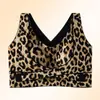 Sutiã europeu e americano plus size com estampa de leopardo, calcinha modeladora em X, sutiã modelador ajustável, roupa íntima sem fio para fitness