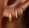 Brincos Grandes de Gota em Cobre Banhado a Ouro Estilo Europeu e Americano Conjunto de Brincos Levemente Luxuoso de Alta Qualidade Exclusivo Transfronteiriço Conserva a Cor Ecológico