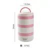 Bolsa Redonda de Acero Inoxidable 304 Transfronteriza para Almuerzo de Estudiante y Trabajador de Oficina, con Almuerzo, Caja de Almuerzo Aislada Multicapa